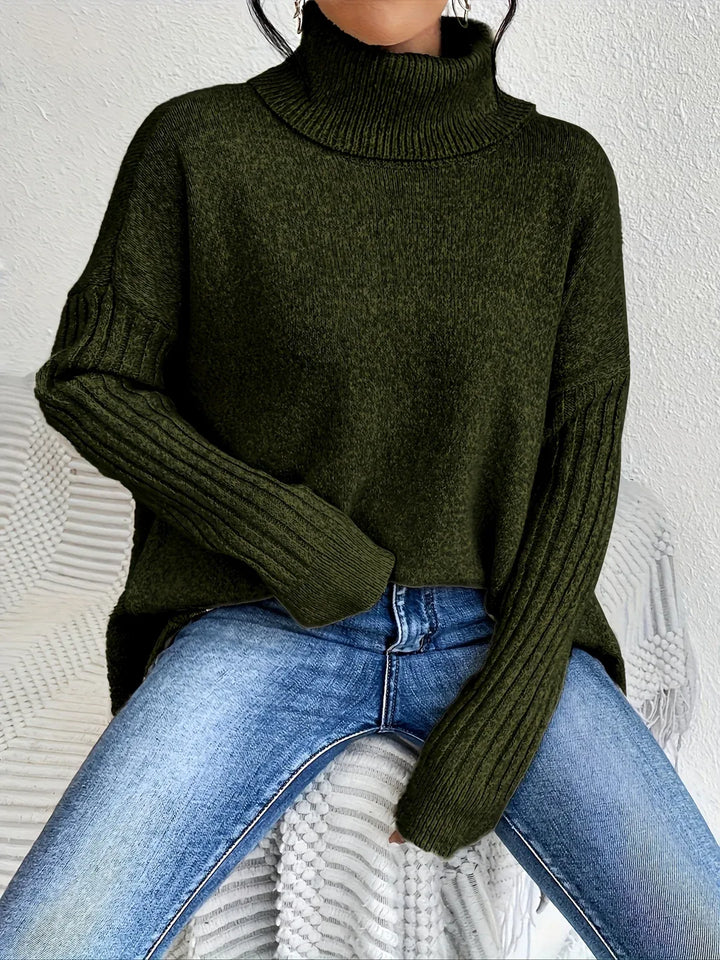 Women's Relaxed Knitted Jumper Green4.webp