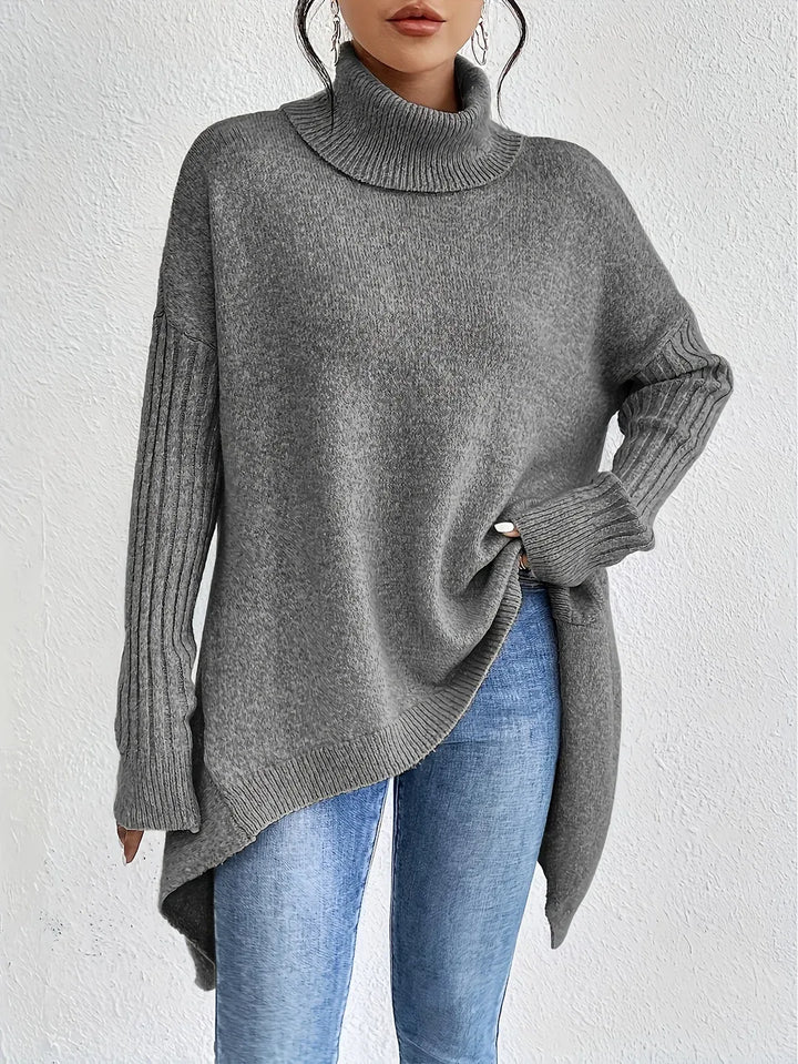 Women's Relaxed Knitted Jumper Gray4.webp