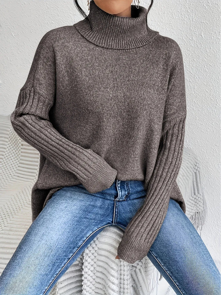 Women's Relaxed Knitted Jumper Brown3.webp