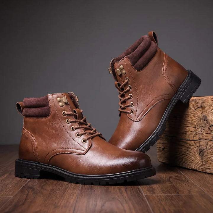 Norman Lace Up Boots - Color:Brown;Size:38