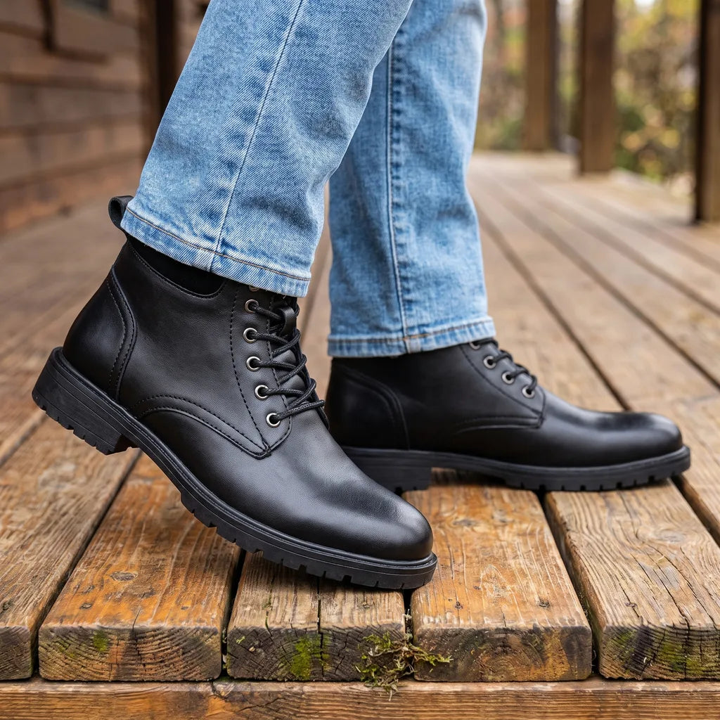 Men's Black Norman Lace Up Boots