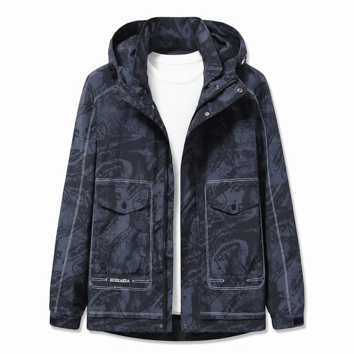Norton Hooded Windbreaker Jacket - Color:Blue;Size:L