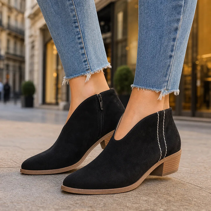 Women's Black Granger Leopard Ankle Boots