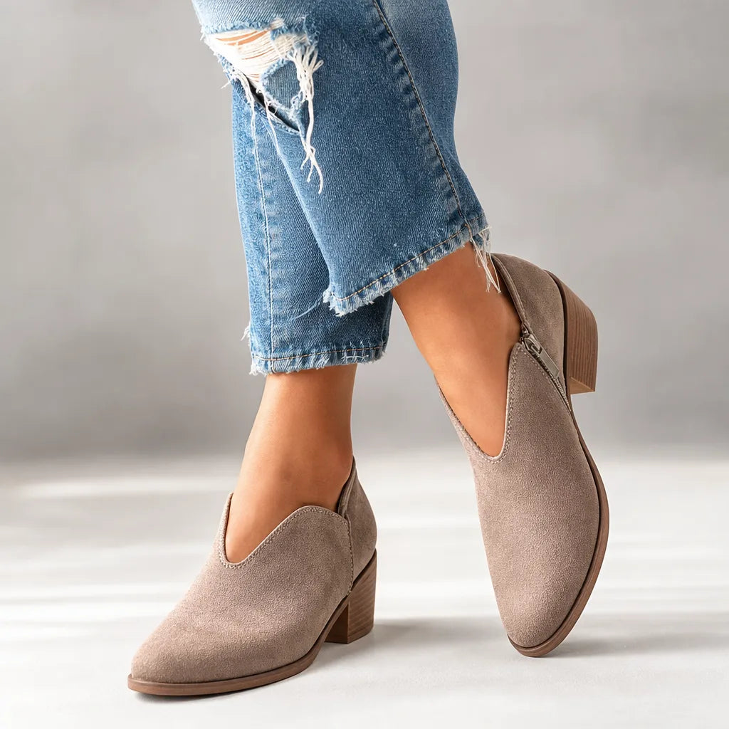 Odalys | Women's Fall Leopard ankle Boots - Color:Gray;Size:36