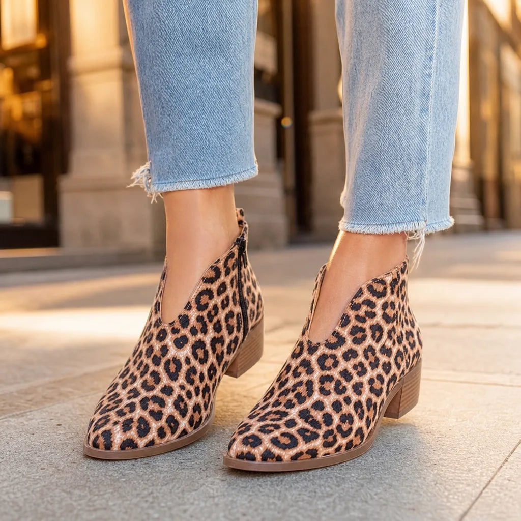 Women's Leopard Print Granger Leopard Ankle Boots