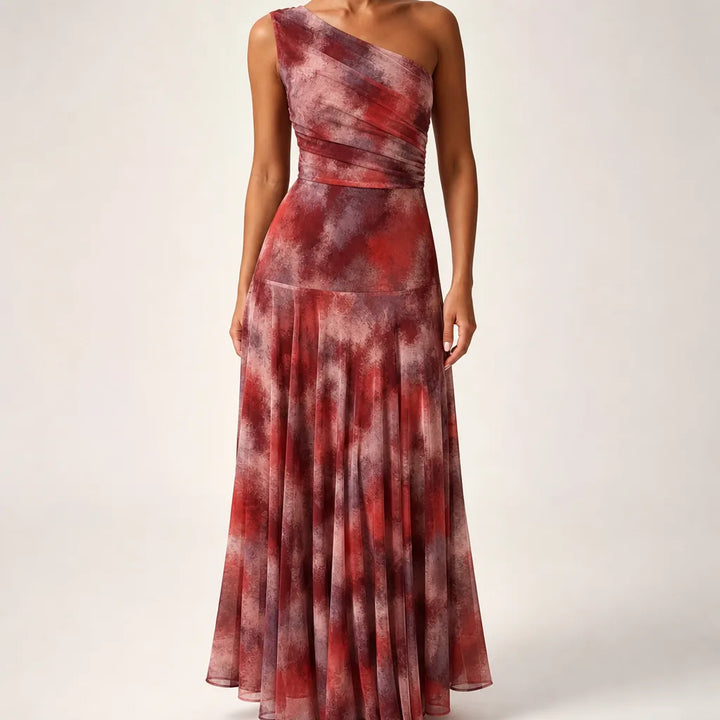 Odalys | Women's Maxi Fall Wedding Guest Dress - Color:Red;Size:XS