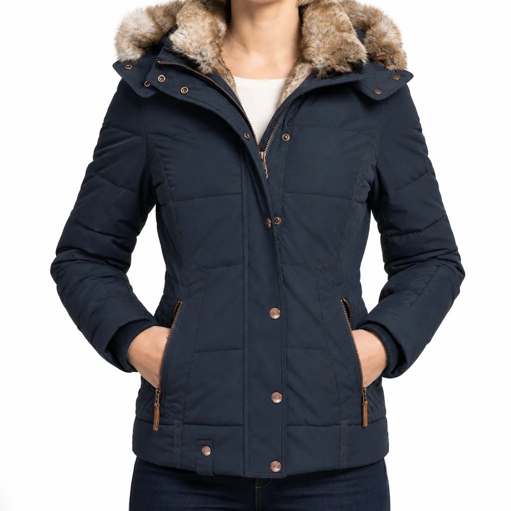 Odessa | Padded Winter Coat for Warmth - Color:Blue;Size:XS