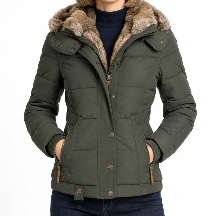 Odessa | Padded Winter Coat for Warmth - Color:Green;Size:XS