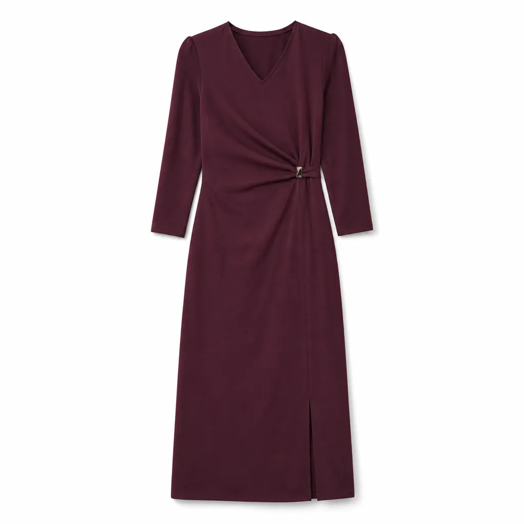 Odette V-Neck Dress - Color:Purple;Size:S