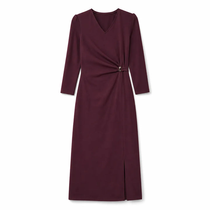 Odette V-Neck Dress - Color:Purple;Size:S