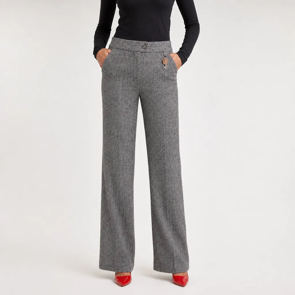 Women's Gray Douglas Plush Flare Pants
