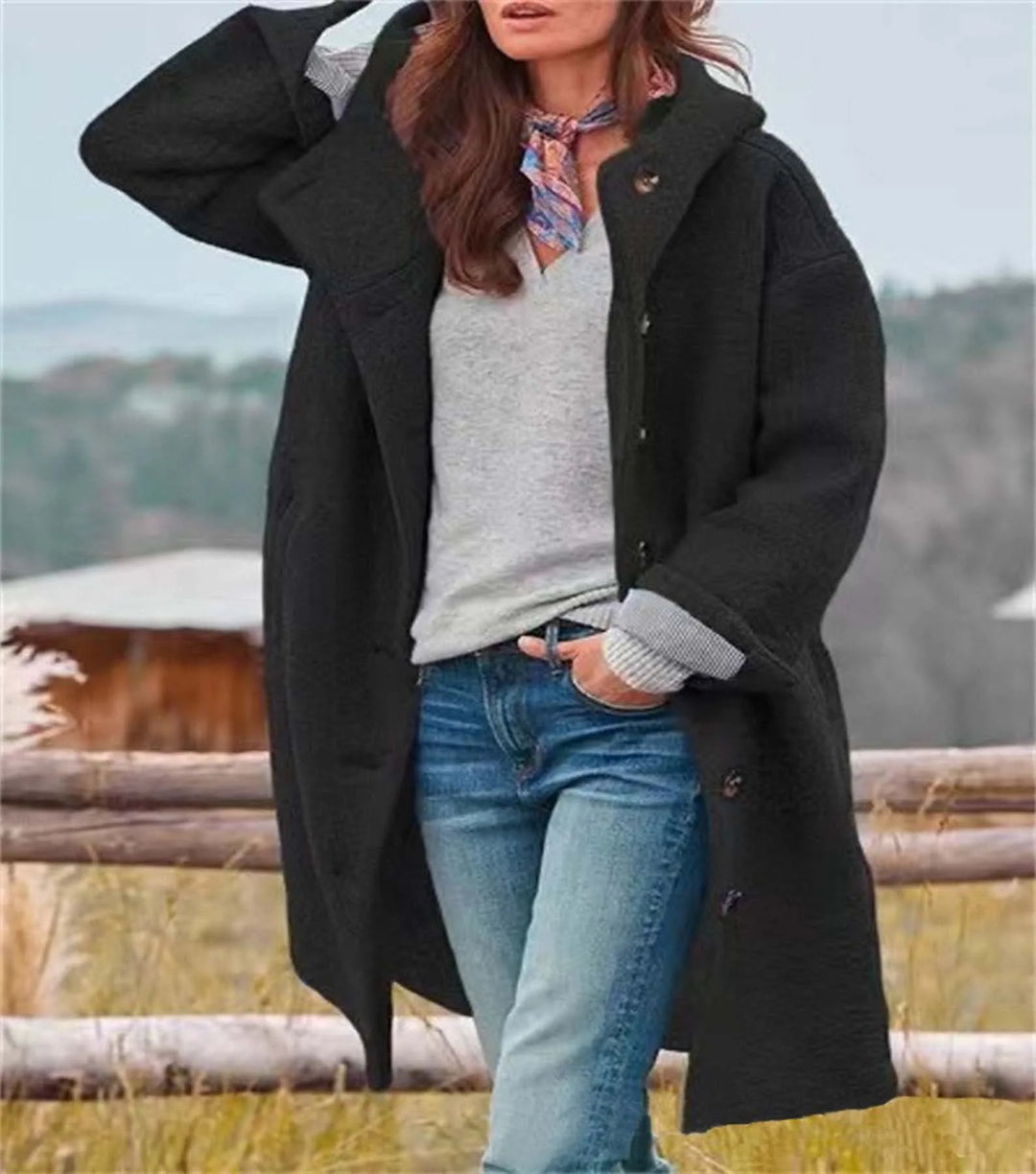 Olive | Women's Plush Trench Coat - Color:Black;Size:XS