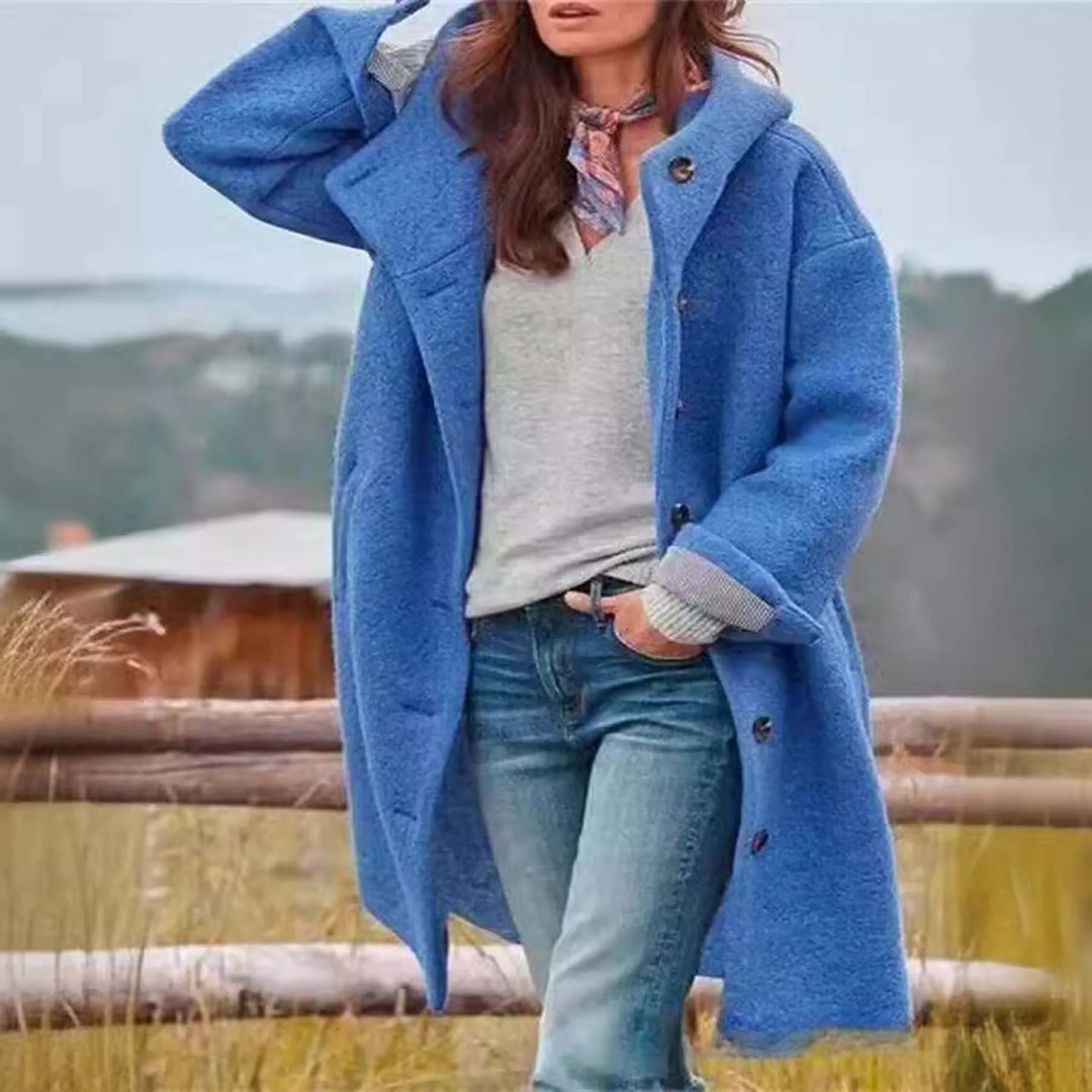 Olive | Women's Plush Trench Coat - Color:Blue;Size:XS