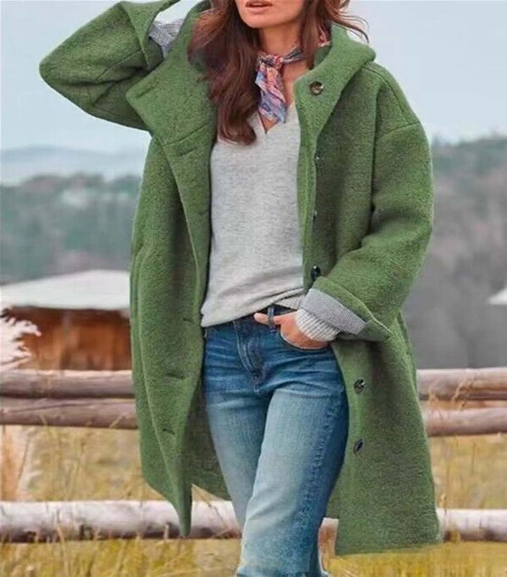 Olive | Women's Plush Trench Coat - Color:Green;Size:XS