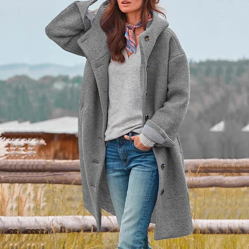 Olive | Women's Plush Trench Coat - Color:Grey;Size:XS
