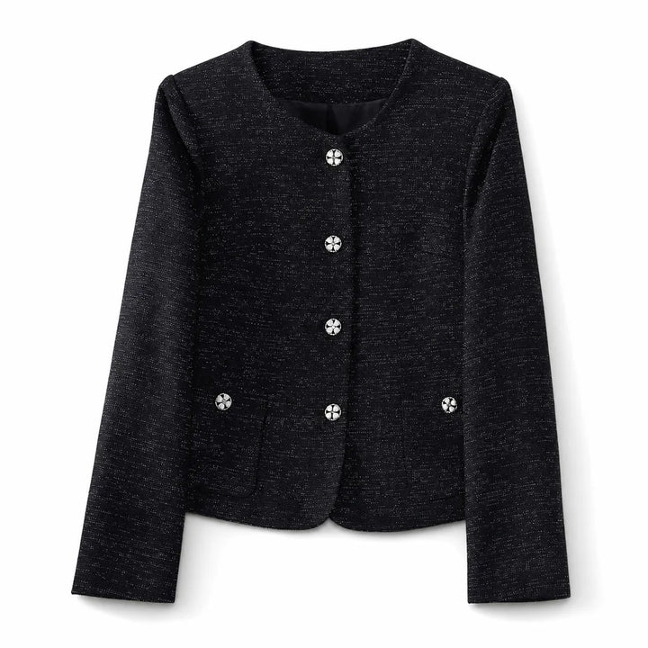 Olivia Cropped Blazer Jacket - Color:Black Blazer;Size:XS