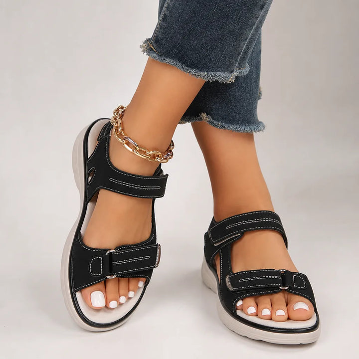 Olivia | Women's Orthopedic Comfort Sandals  - Color:Black;Size:36