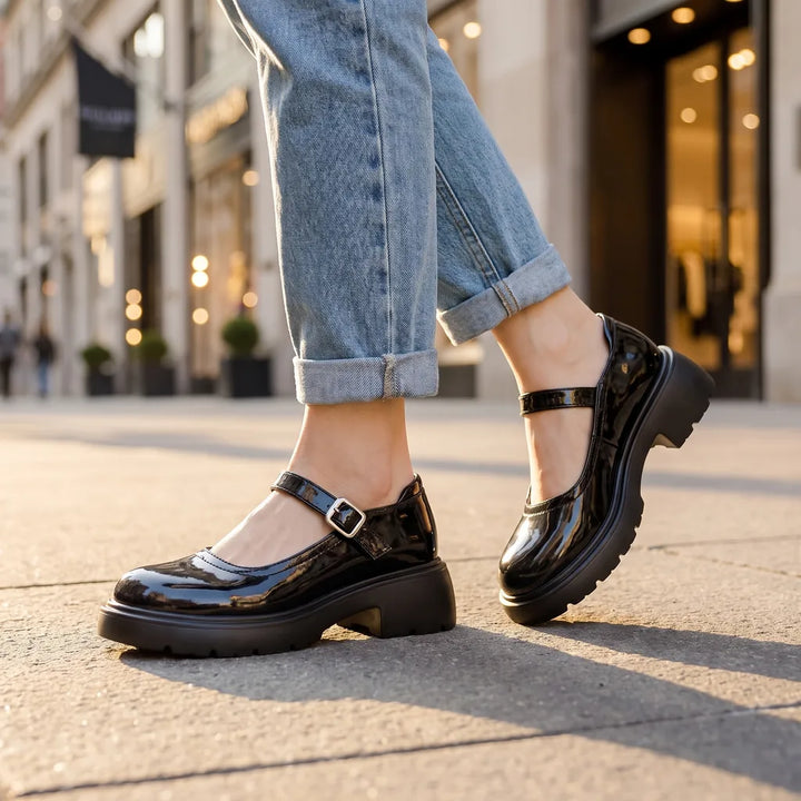 Women's Black Olivia Platform Mary Janes