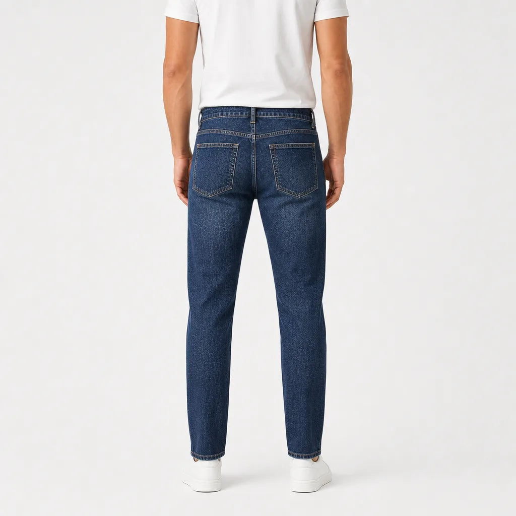 Men's Blue Gray Dunbar Stretch Straight Jeans