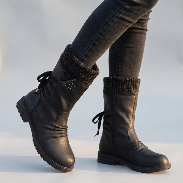 Ophelia | Women's Orthopedic Mid-Calf Boots - Color:Black;Size:35