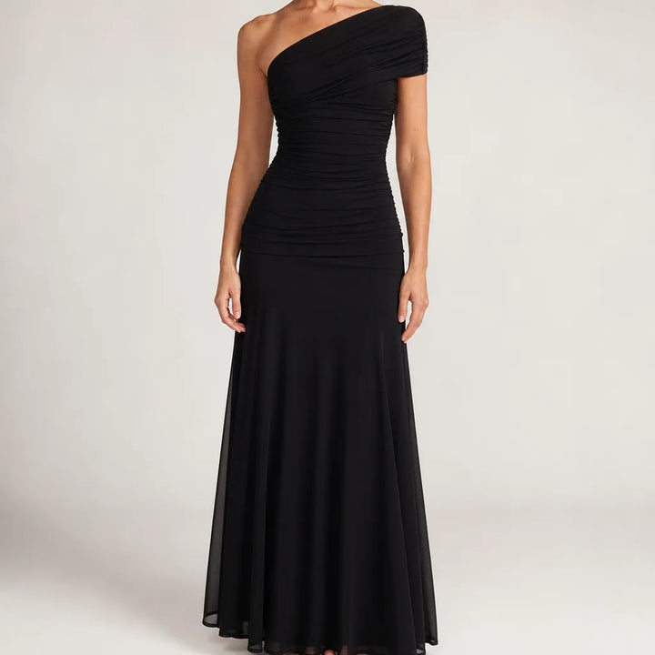 Ophélie | Women's Fall Wedding Wrap Maxi Dress - Color:Black;Size:XL