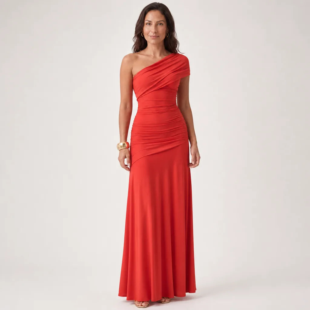 Women's Red Josephine Ruched Bodycon Dress