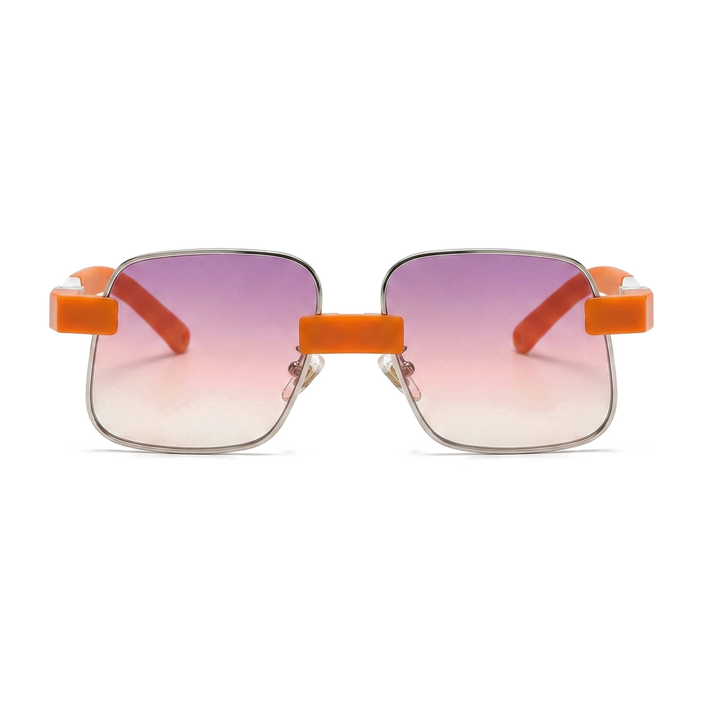 Orange Frame / Purple-Pink Lens Milo Vance Geometric Shades 2
