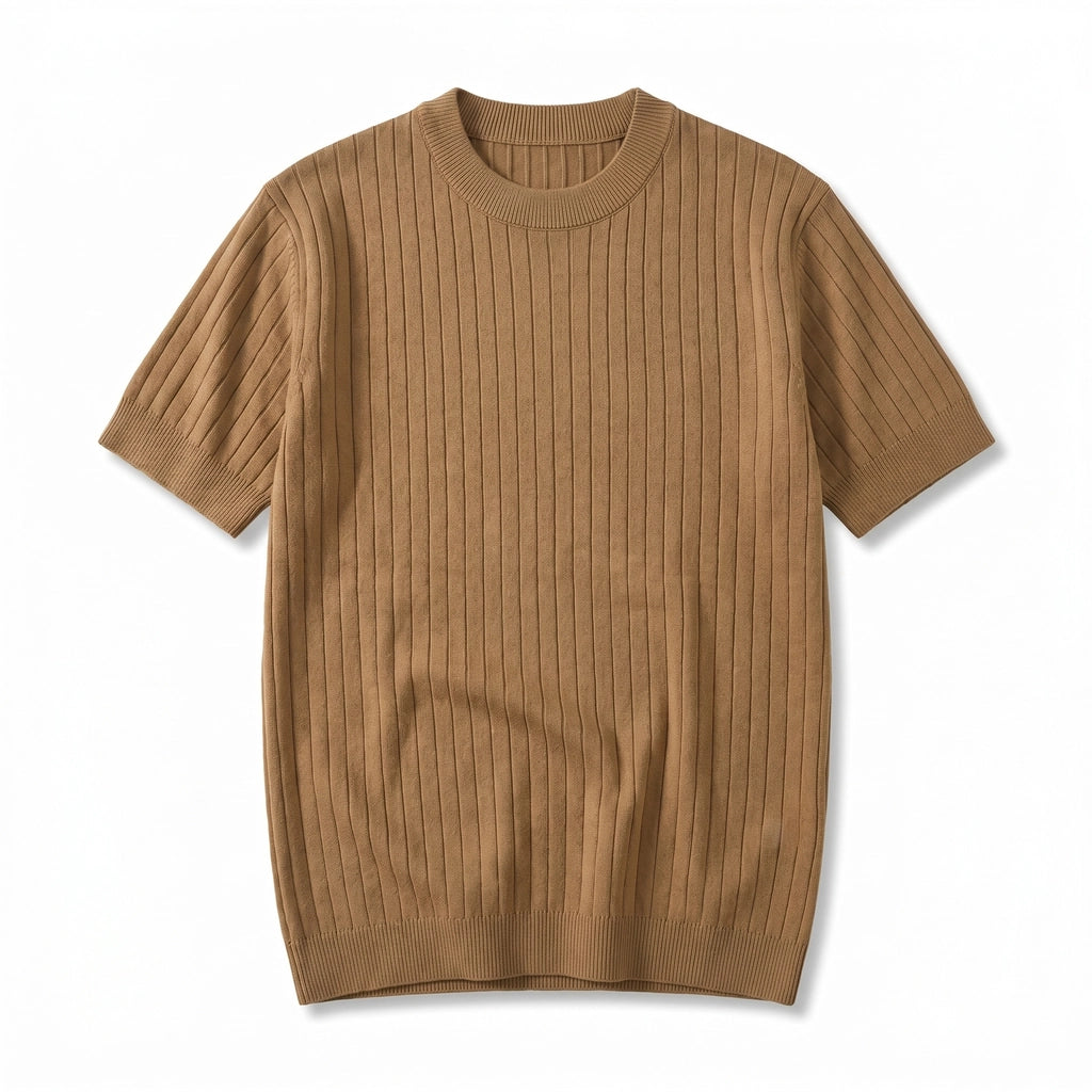 Orlando Striped Knit Top - Color:Brown;Size:XS