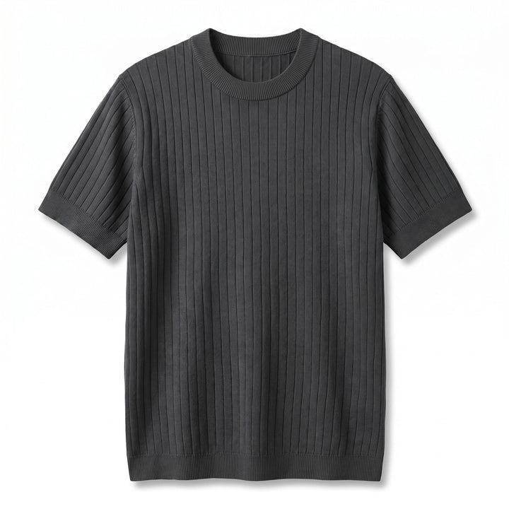 Orlando Striped Knit Top - Color:Gray;Size:XS