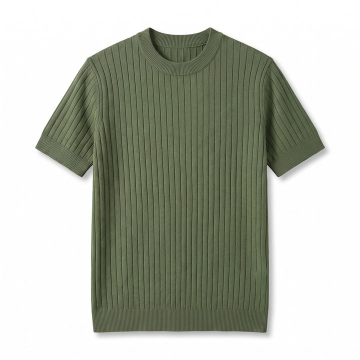 Orlando Striped Knit Top - Color:Green;Size:XS