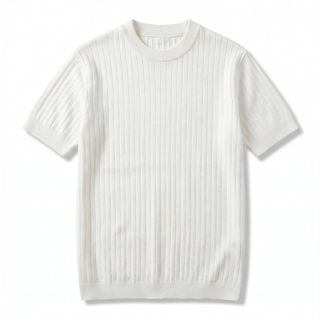 Orlando Striped Knit Top - Color:White;Size:XS