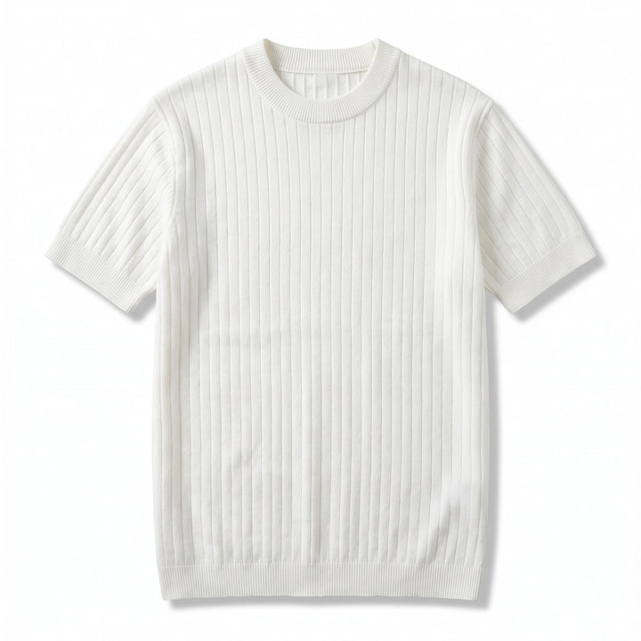Orlando Striped Knit Top - Color:White;Size:XS