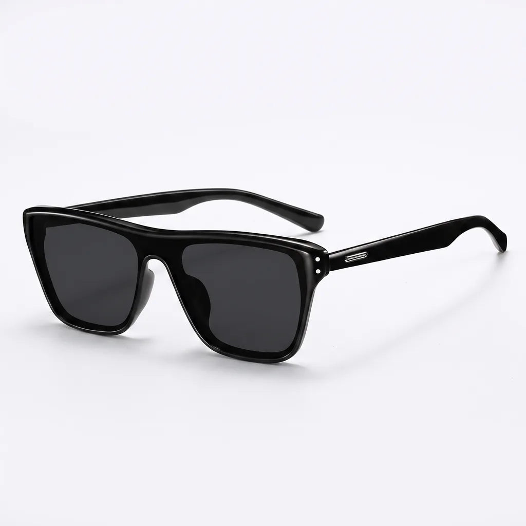 Oscar Polarized Square Shades - Color:Bright Black Frame with Black Gray Lenses;Size:As shown