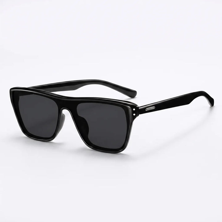 Oscar Polarized Square Shades - Color:Bright Black Frame with Black Gray Lenses;Size:As shown
