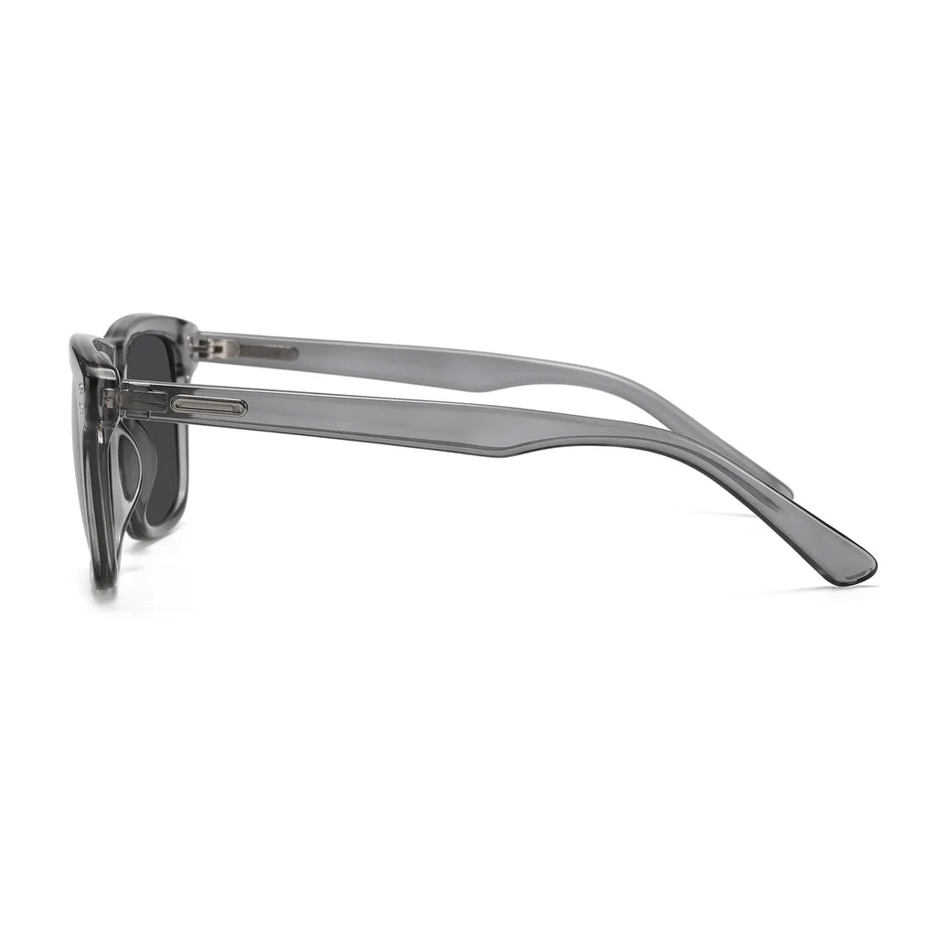 Men's Transparent Gray Frame with Black Gray Lenses C5 Lyra Polarized Square Shades
