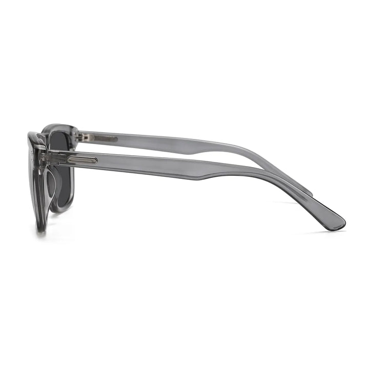 Men's Transparent Gray Frame with Black Gray Lenses C5 Lyra Polarized Square Shades