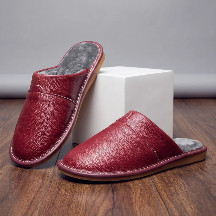 Otis | Warm Fur Slippers - Color:Red;Size:38