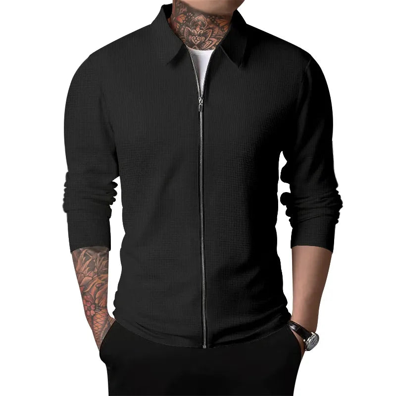 Otto | Men's Lightweight Textured Jacket  - Color:Black;Size:XS