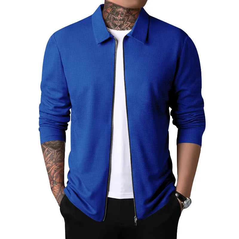 Otto | Men's Lightweight Textured Jacket  - Color:Blue;Size:XS