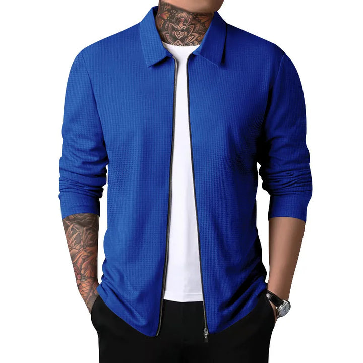 Otto | Men's Lightweight Textured Jacket  - Color:Blue;Size:XS