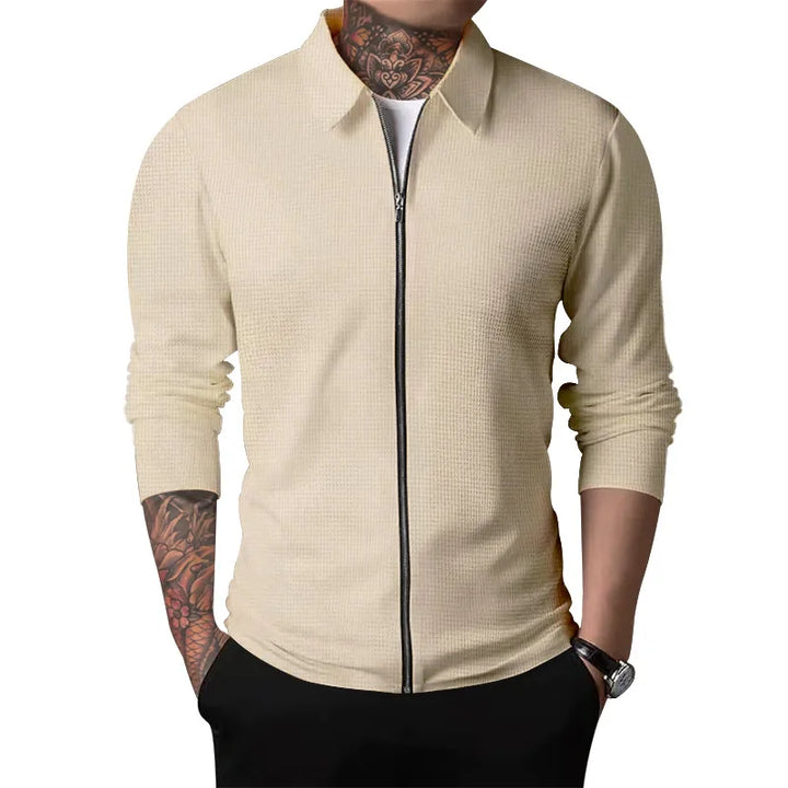 Otto | Men's Lightweight Textured Jacket  - Color:Khaki;Size:XS