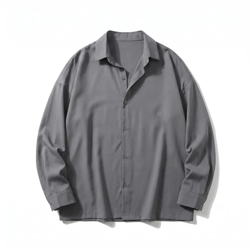 Owen Button-Up Shirt - Color:Dark Gray;Size:S