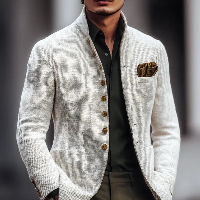 Paddington | Men's Single Breasted Cardigan  - White