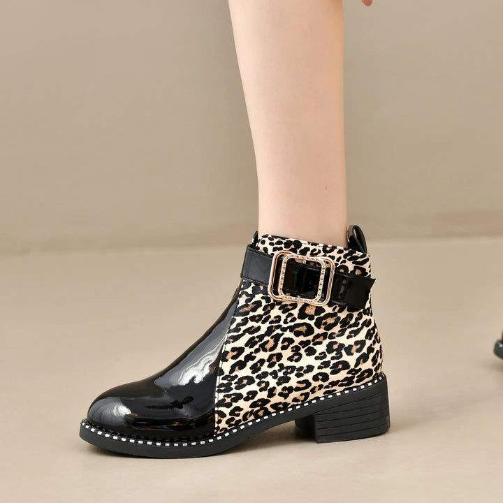 Paine | Women's Orthopedic Ankle Boots - Leopard Print