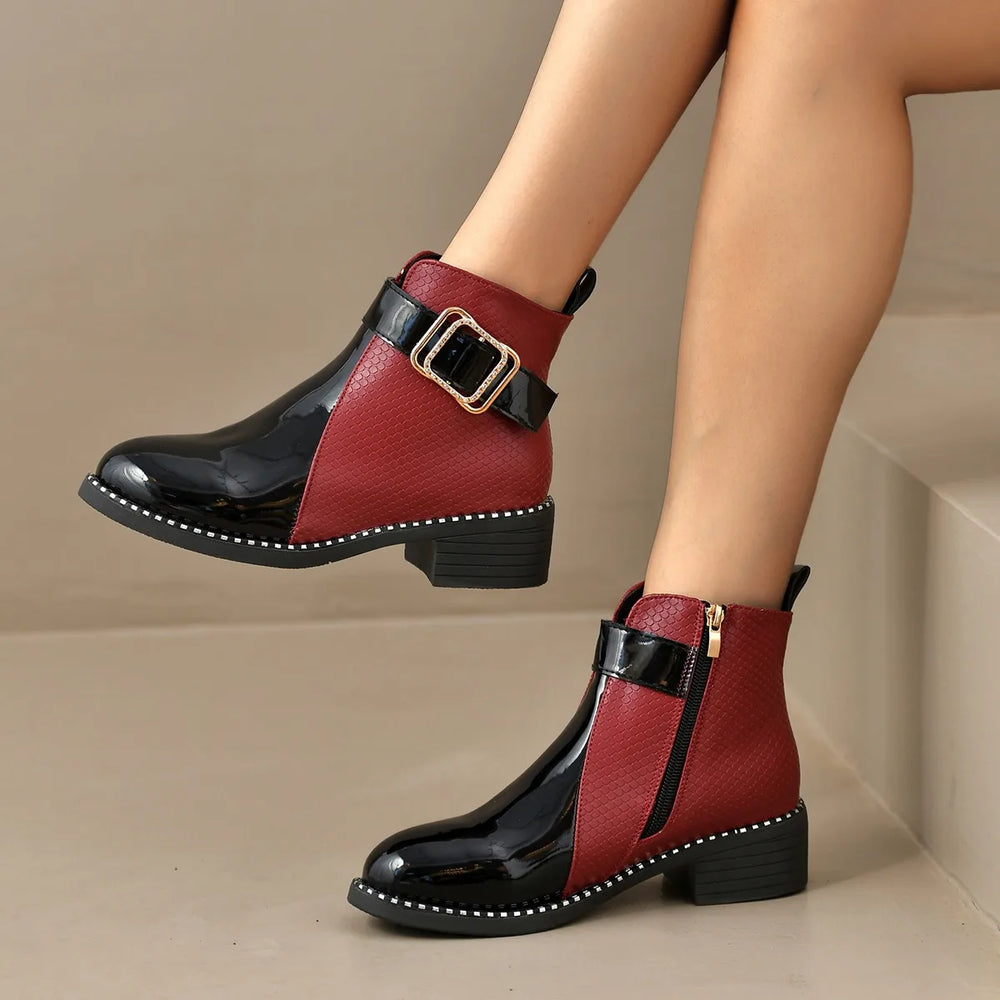 Paine | Women's Orthopedic Ankle Boots - Red