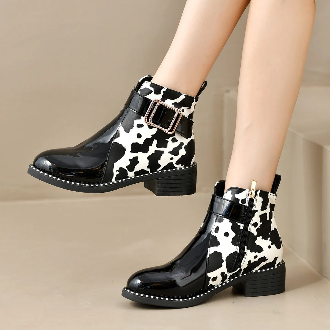 Paine | Women's Orthopedic Ankle Boots - Zebra