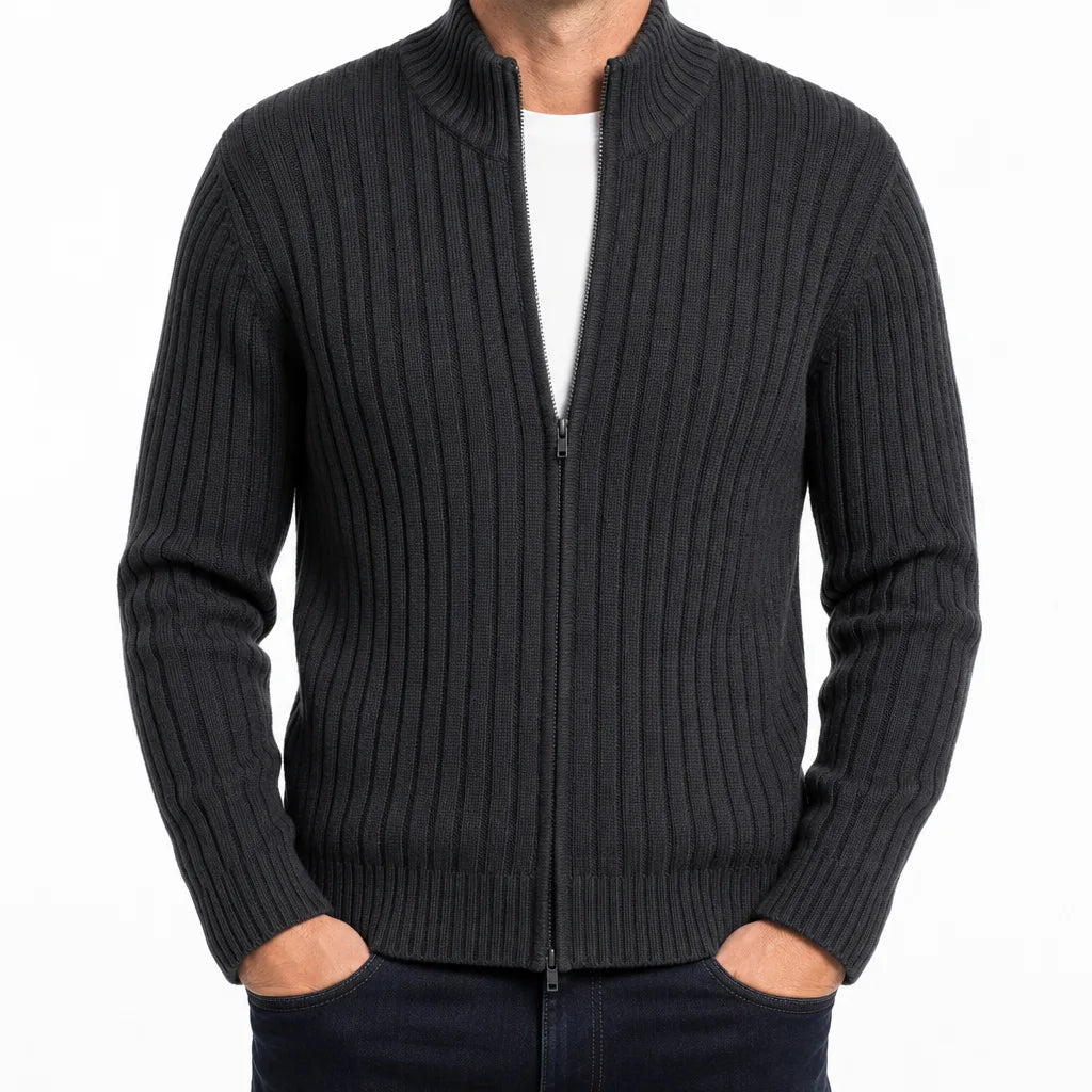 Paisley Zip Knit Cardigan - Color:Black;Size:S