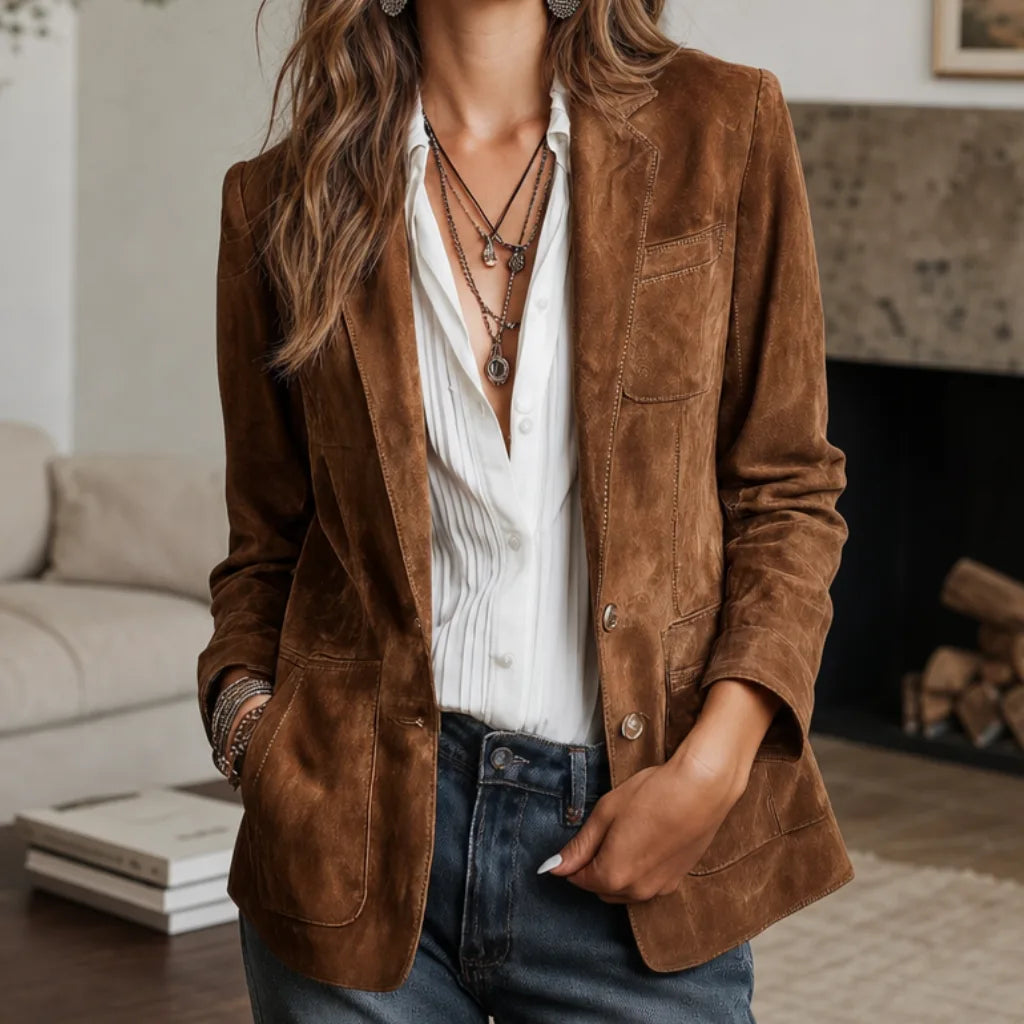 Women's Georgiana | Women's Button-Up Suede Blazer