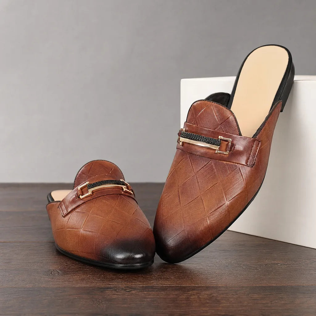 Parker Mule Loafers - Color:Brown;Size:38