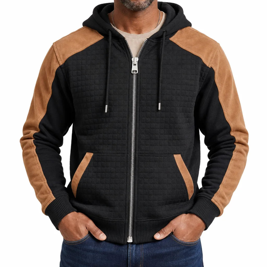 Parsons Check Zip Hoodie - Color:Black;Size:XS
